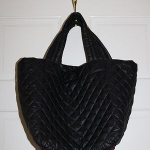 MZ Wallace quilted black micro metro tote